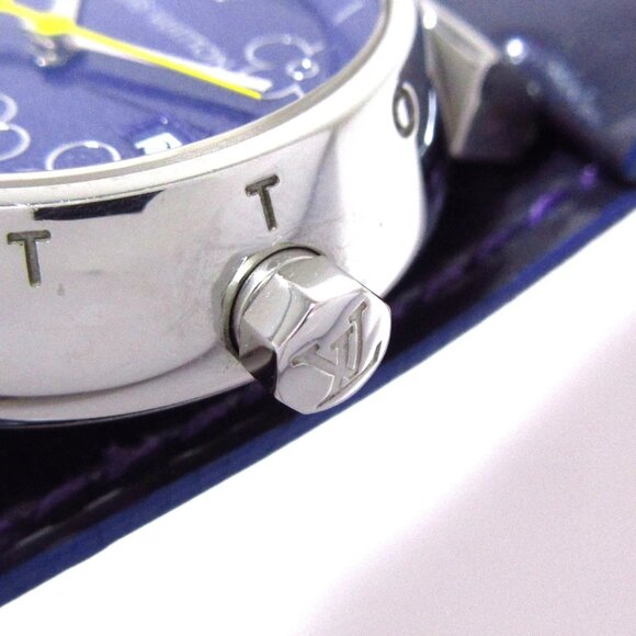 LOUIS VUITTON Tambour Lovely PM Silver Purple Wrist Watch 649-081425 - Picture 5 of 12